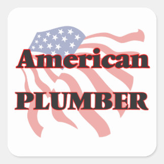 American Plumber Quadratischer Aufkleber
