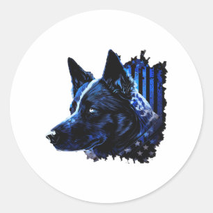 American Police Flag K9 Unit Patriotic Dog Lover Runder Aufkleber