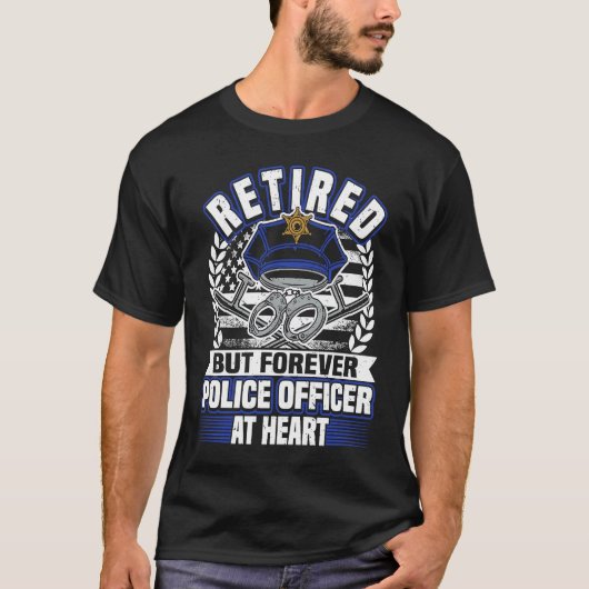 American Police Officer Retirement US Flag Retiree T-Shirt (Vorderseite)