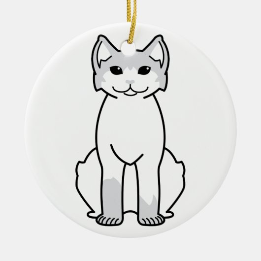 American Polydactyl Cat Cartoon Keramikornament (Vorne)