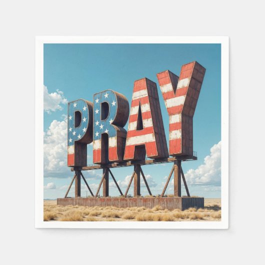 American PRAY Reklametafeln auf landwirtschaftlich Serviette (Vorderseite)
