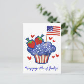 American Pride Cupcake Postcard Postkarte (Stehend Vorderseite)