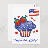 American Pride Cupcake Postcard Postkarte (Vorne/Hinten)