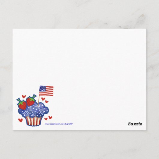 American Pride Cupcake Postcard Postkarte (Rückseite)