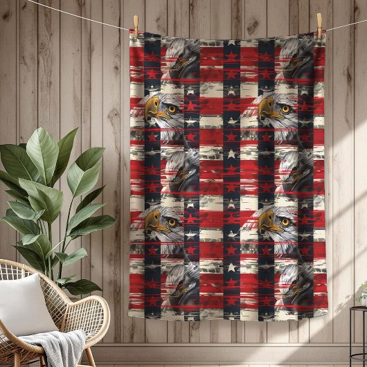 American Pride Decke Adler & Flagge Feier