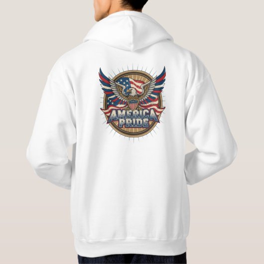 American Pride Design: Patriotic Eagle & Flag Artw Hoodie (Rückseite)