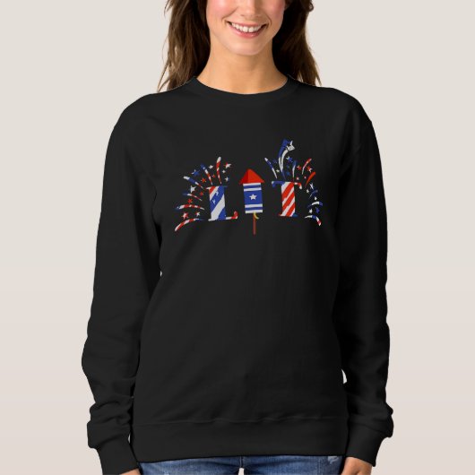 American Pride Fireworks Usa Lit America Usa 4th O Sweatshirt (Vorderseite)
