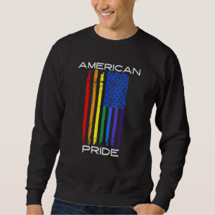 American Pride Gay Lgbt Monat Vintag Retro Rainbo Sweatshirt
