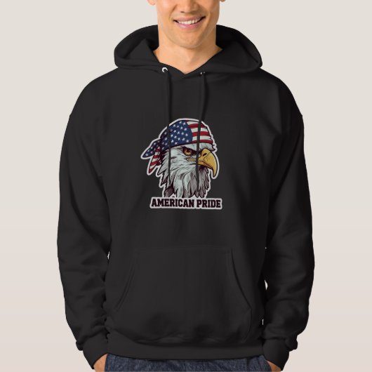 "American Pride Patriotic Eagle Hoodie - US Flag  (Vorderseite)
