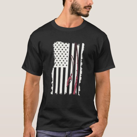American Pride Patriotic Fischer Hook Idea Fishi T-Shirt (Vorderseite)