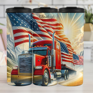 American Pride Red Truck Reise Thermosbecher