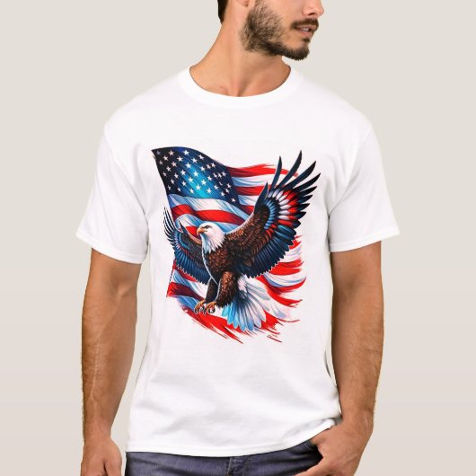 American Pride - USA Flag & Eagle T - Shirt 🇺 🇸 (Vorderseite)