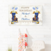 American Prince Royal Blue Gold Twin Boys Banner (Insitu)