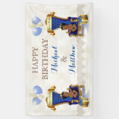 American Prince Royal Blue Gold Twin Boys Banner (Vertikal)