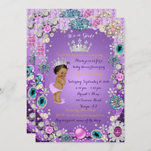 American Princess Baby Shower Einladung (Vorne/Hinten)