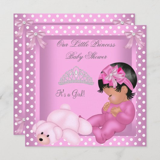 American Princess Baby Shower Girl Pink Einladung (Vorne/Hinten)