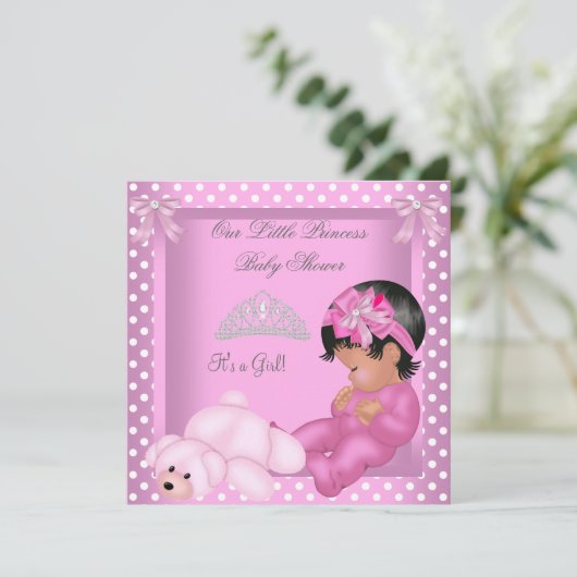 American Princess Baby Shower Girl Pink Einladung (Stehend Vorderseite)