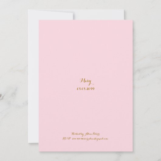 American Princess Baby Shower Rosa Einladung 4 (Rückseite)