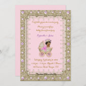 American Princess Baby Shower Rosa Einladung 4 (Vorne/Hinten)
