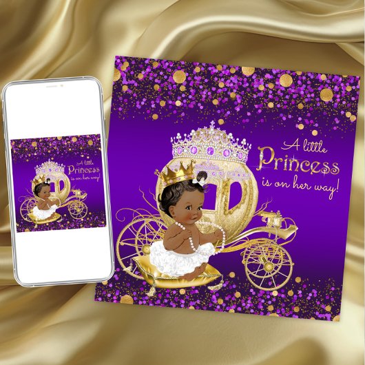 American Princess Lila Gold Baby Dusche Einladung