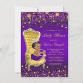 American Princess Lila Gold Baby Dusche Einladung (Vorderseite)