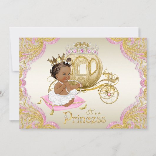 American Princess Pink Gold Baby Dusche Einladung (Vorderseite)