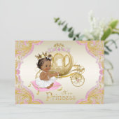 American Princess Pink Gold Baby Dusche Einladung (Stehend Vorderseite)