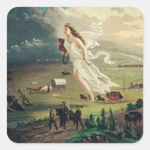 American Progress by John Gast Quadratischer Aufkleber