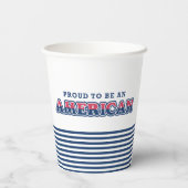 American Proud, Patriotic, Marinestreifen Pappbecher (Rückseite)