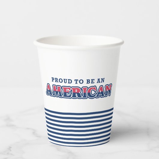 American Proud, Patriotic, Marinestreifen Pappbecher (Vorderseite)