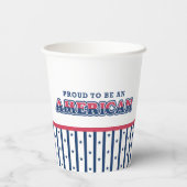 American Proud, Patriotic, Navy Strips and Stars Pappbecher (Rückseite)