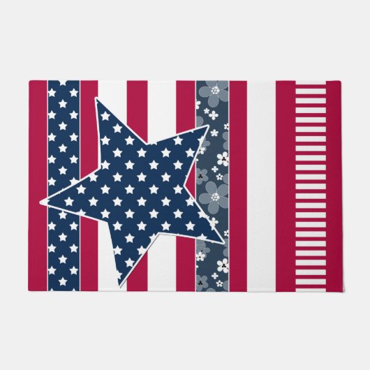 American ptriot traditional flag colors red navy w fußmatte (Vorderseite)