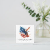 *~* American QR Flag Bald Adler AP16 Quadratische Visitenkarte (Stehend Vorderseite)