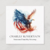 *~* American QR Flag Bald Adler AP16 Quadratische Visitenkarte (Vorderseite)