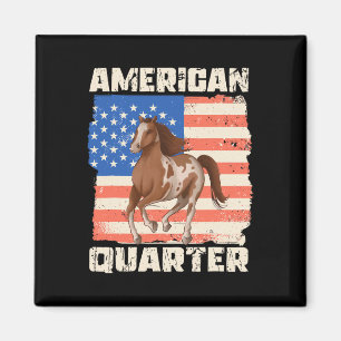 American Quarter USA Flag Horseback Riding F Magnet