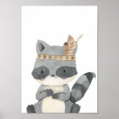 American Raccoon Poster Kids Room Print (Vorne)