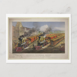 American Railroad Scene, 1874, Currier & Ives Postkarte