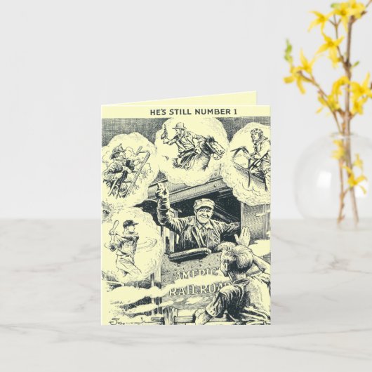 American Railroad Train Engineer Note Card Karte (Gelbe Blume)