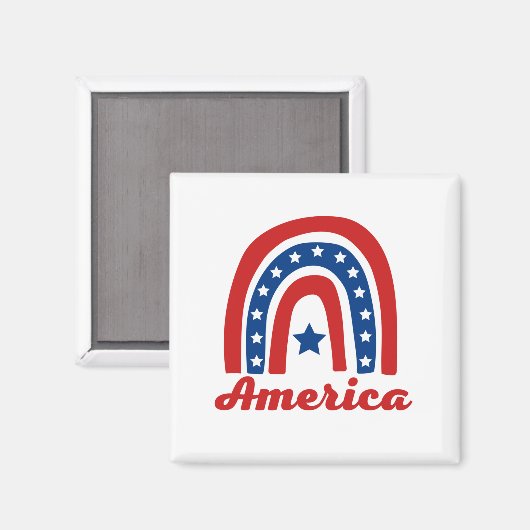 American Rainbow 4. Juli Magnet (Vorderseite/Rückseite)