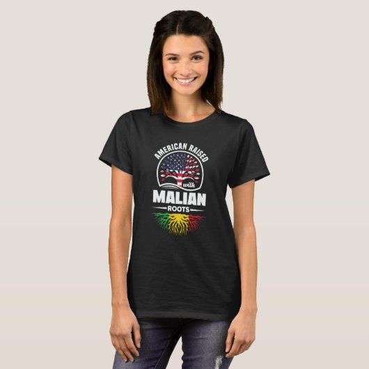 American Raised With Malian Roots Mali Malian Mali T-Shirt (Vorne ganz)