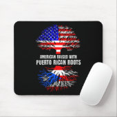 American Raised With Puerto Rican Roots Usa Flag P Mousepad (Mit Mouse)