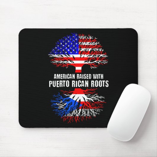 American Raised With Puerto Rican Roots Usa Flag P Mousepad (Mit Mouse)
