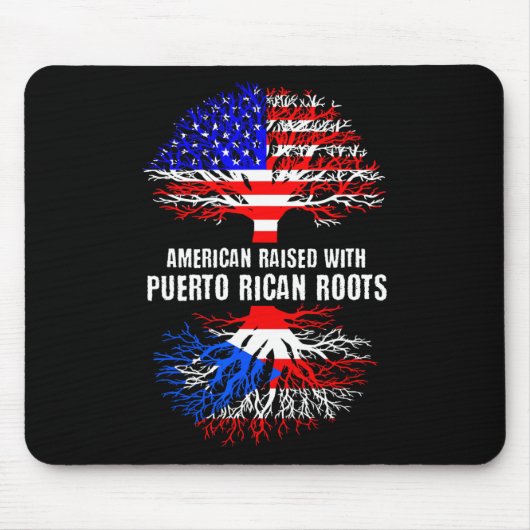 American Raised With Puerto Rican Roots Usa Flag P Mousepad (Vorne)