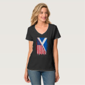 American Raised With Scottish Roots With Scotland  T-Shirt (Vorderseite Vollansicht)