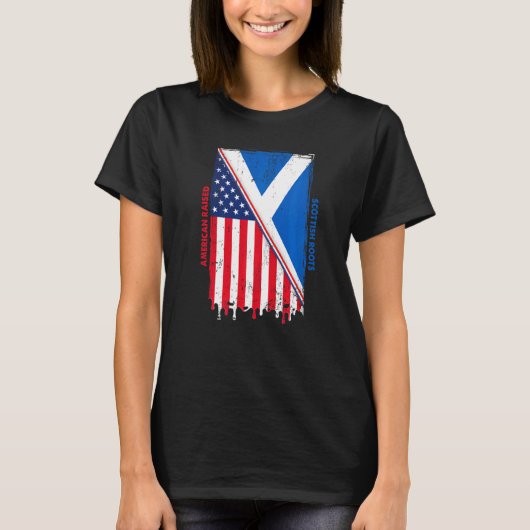 American Raised With Scottish Roots With Scotland T-Shirt (Vorderseite)