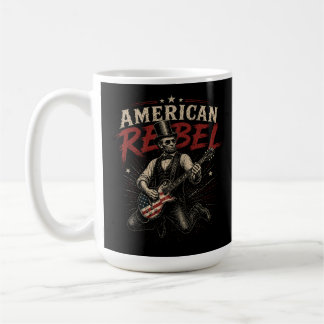 American Rebel Lincoln Flag Gitarre Rock Art Kaffeetasse
