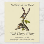 American Red Squirrel (Richardson's Columbian) Weinetikett (Einzelnes Label)