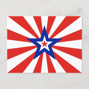 American Red Sternexplosion Patriotic Party Einladungspostkarte