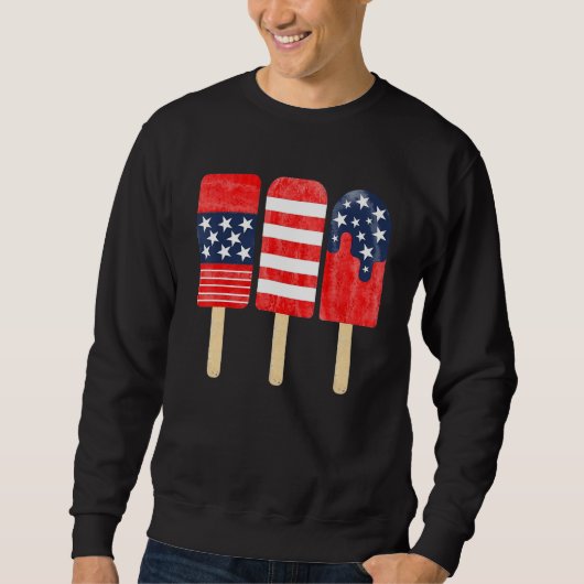 American Red White Blue 4th of July USA Ice Cream Sweatshirt (Vorderseite)