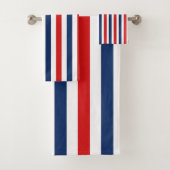 American Red White Strip Badhandtuch Set (Insitu)
